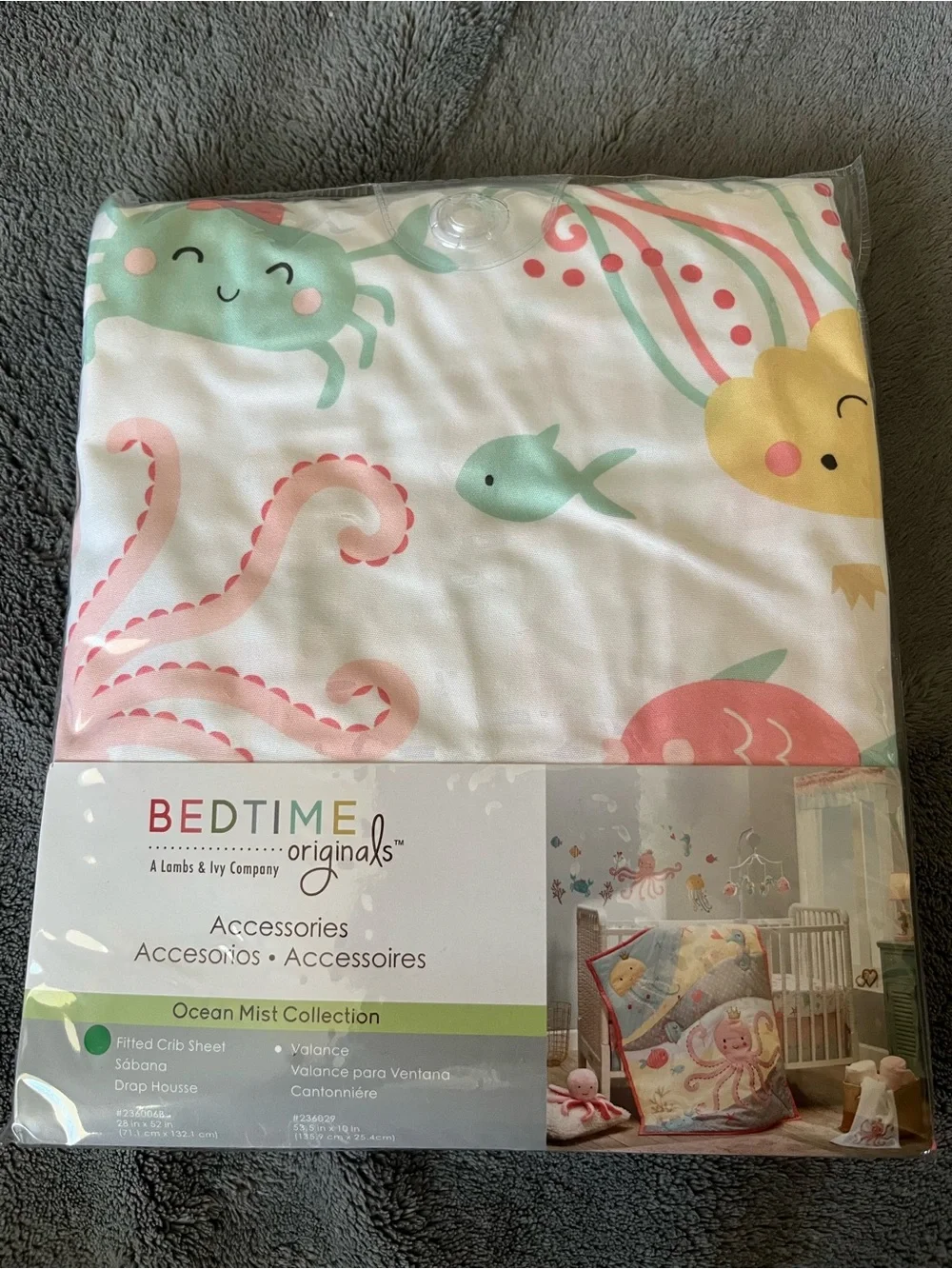 Baby girl ocean theme crib sheet